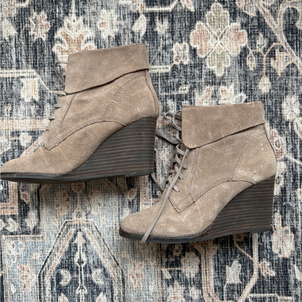 Lucky Brand Women's Lace-Up Suede Boots - Brown - Picture 2 of 2